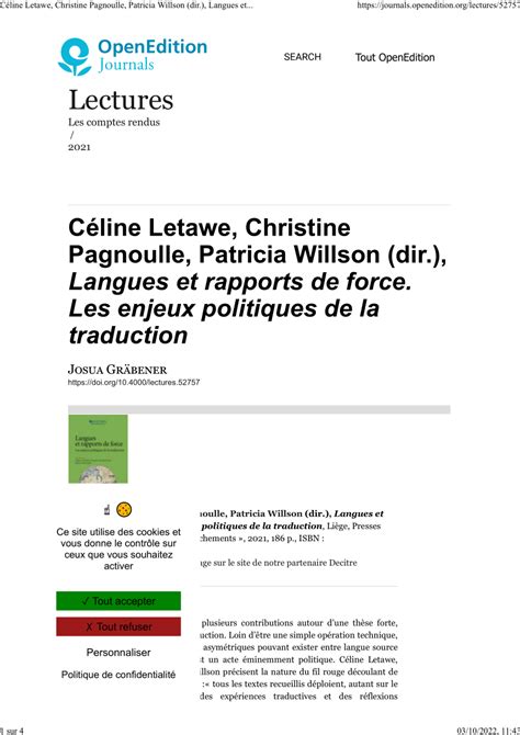 (PDF) Les enjeux politiques des dispositifs de traduction 